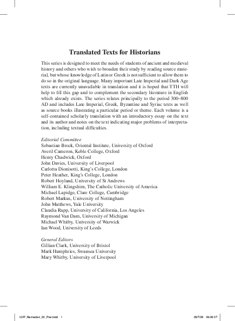 (PDF) Translated Texts for Historians