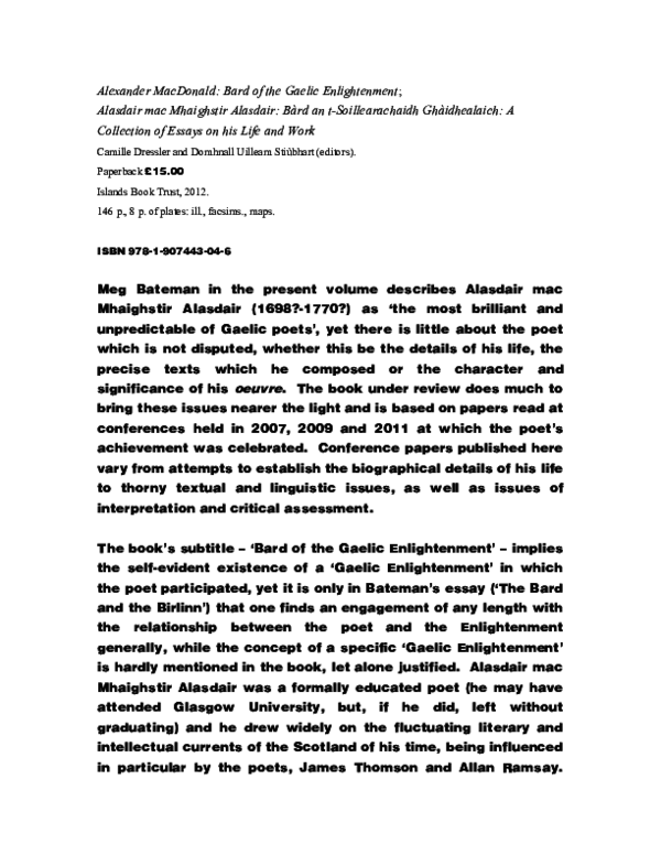 Alexander macdonald essay picture