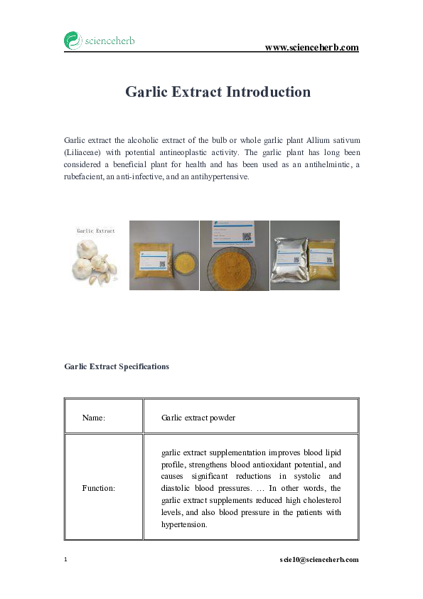 (PDF) Garlic Extract Introduction Science Herbal Extract Academia.edu