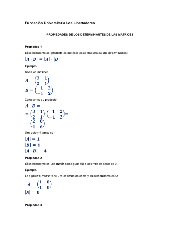 (DOC) PROPIEDADES DE LAS MATRICES