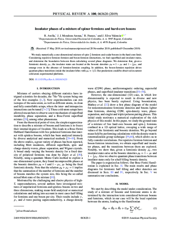(PDF) Insulator phases of a mixture of spinor fermions and hard-core bosons