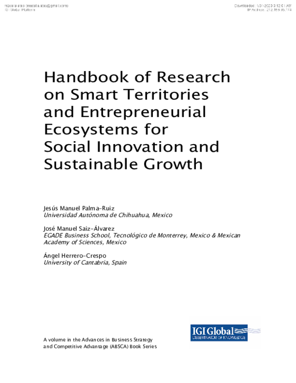 (PDF) Handbook of Research on Smart Territories and Entrepreneurial ...