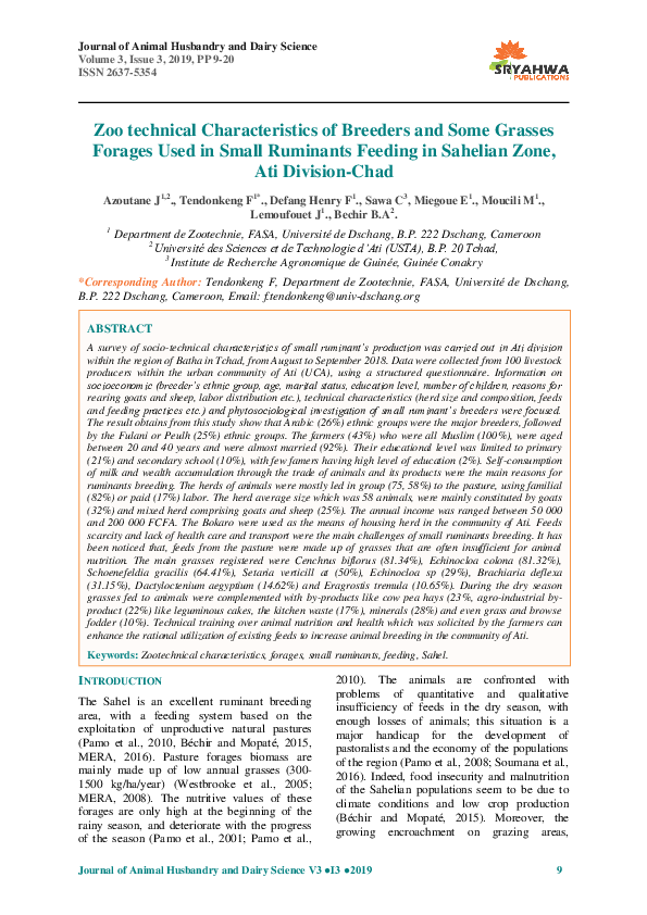 (PDF) Zoo technical Characteristics of Breeders and Some Grasses ...