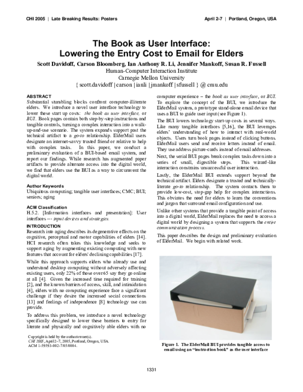(PDF) The book as user interface