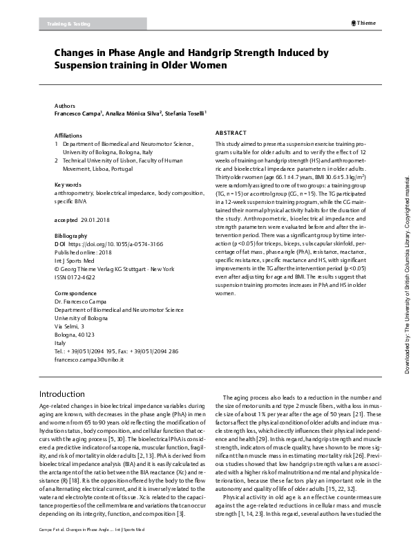 (PDF) Changes in phase angle and handgrip strength induced by