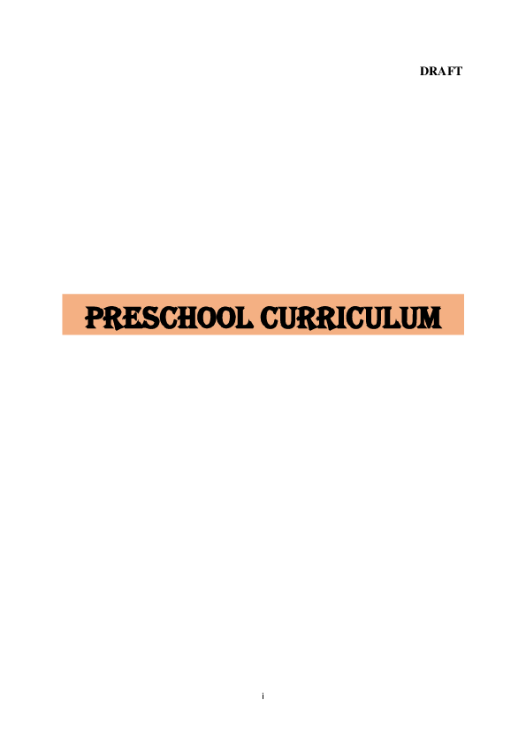 (PDF) PRESCHOOL CURRICULUM
