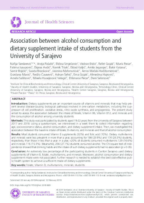 (PDF) Association between alcohol consumption and dietary supplement ...