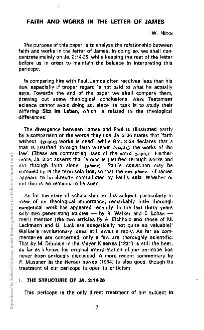 (PDF) FAITH AND WORKS IN THE LETTER OF JAMES