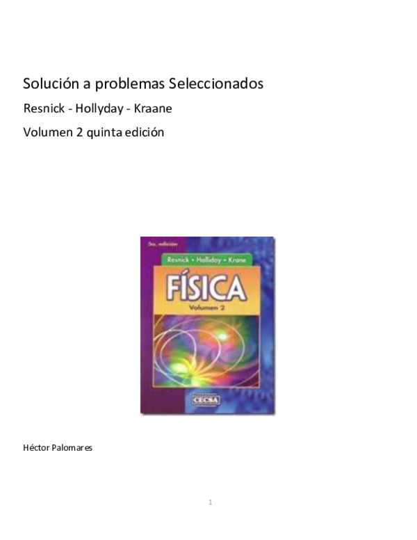 (PDF) Solución a problemas Seleccionados Resnick Hollyday Kraane