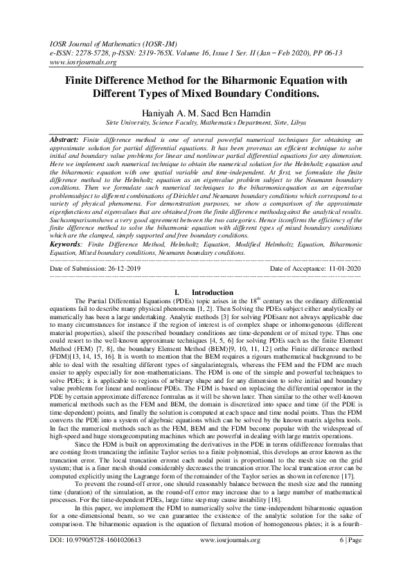 (PDF) Finite Difference Method for the Biharmonic Equation with ...