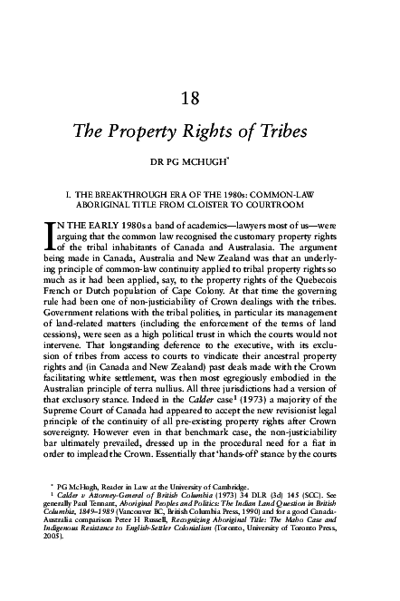 (PDF) The Property Rights of Tribes
