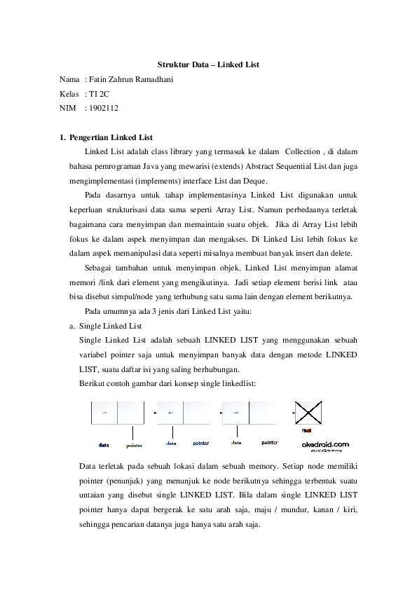 (PDF) Struktur Data -Linked List