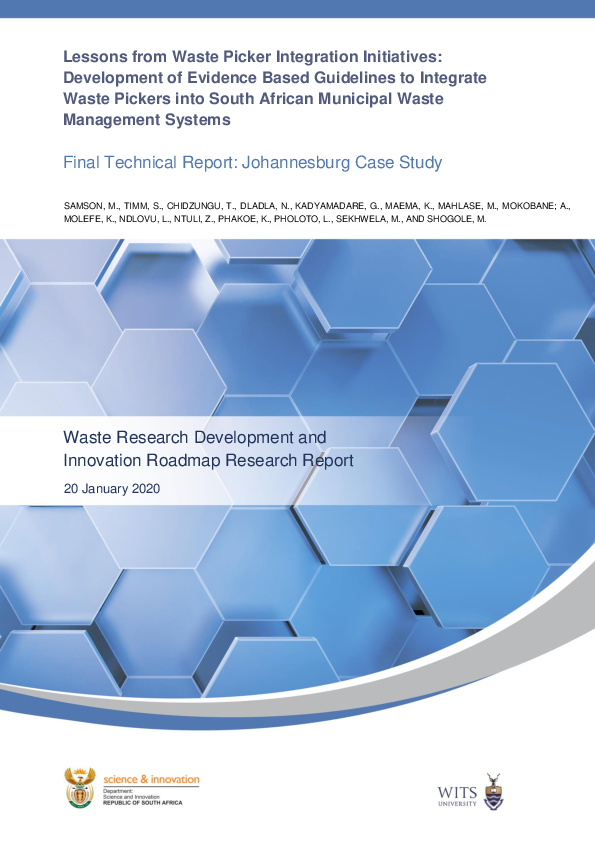 (PDF) Lessons from waste picker integration Johannesburg report
