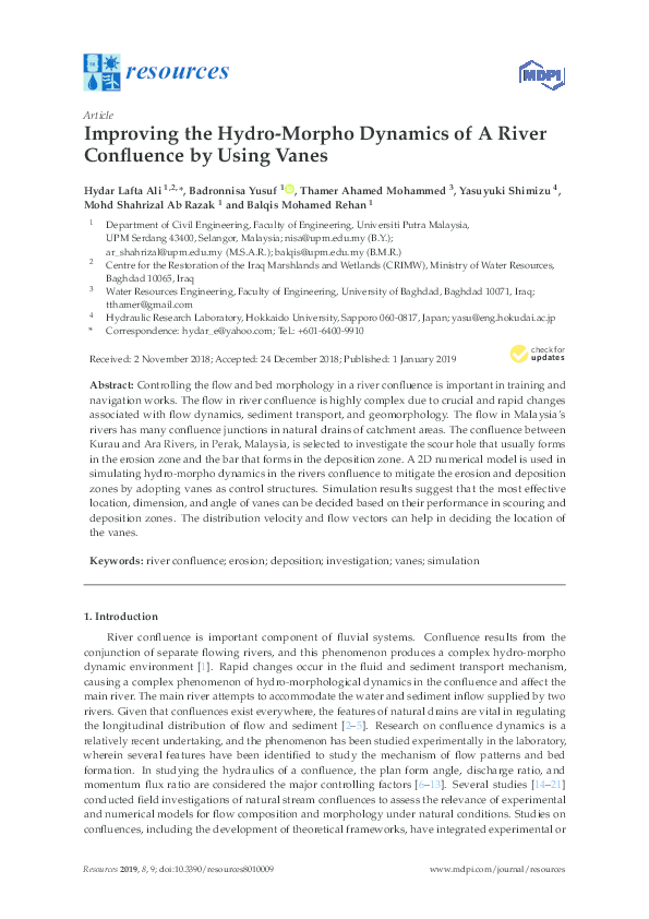 (PDF) Improving the Hydro-Morpho Dynamics of A River Confluence by ...