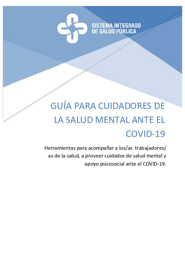 (PDF) GUÍA PARA CUIDADORES DE LA SALUD MENTAL ANTE EL COVID-19