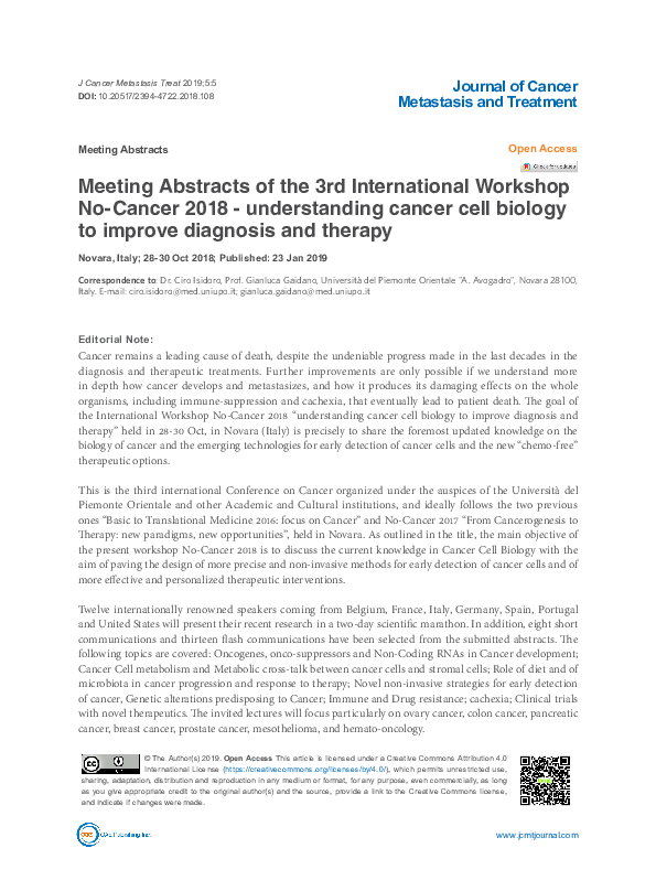 (PDF) Meeting Abstracts of the 3rd International Workshop No-Cancer ...