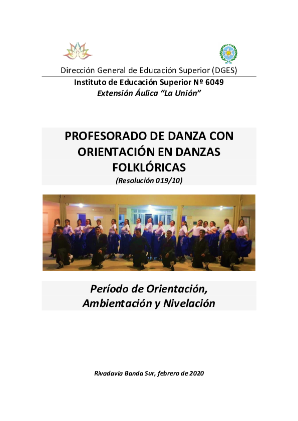 (PDF) Profesorado de Danza con orientación en Danzas Folklóricas: Guía ...