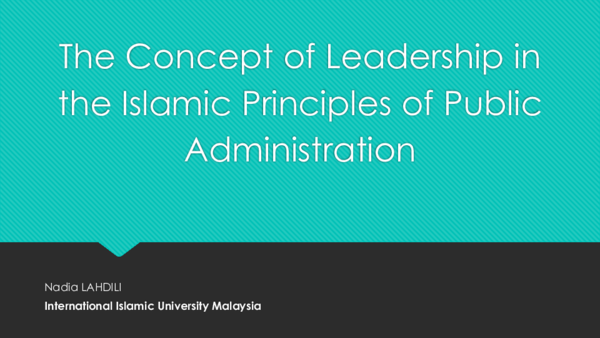 (PDF) The Concept of Leadership in the Islamic Principles of Public ...