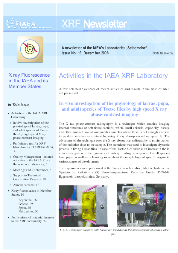 (PDF) XRF Newsletter X ray Fluorescence in the IAEA and its Member States