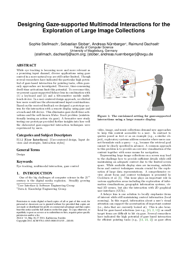 (PDF) Designing gaze-supported multimodal interactions for the ...