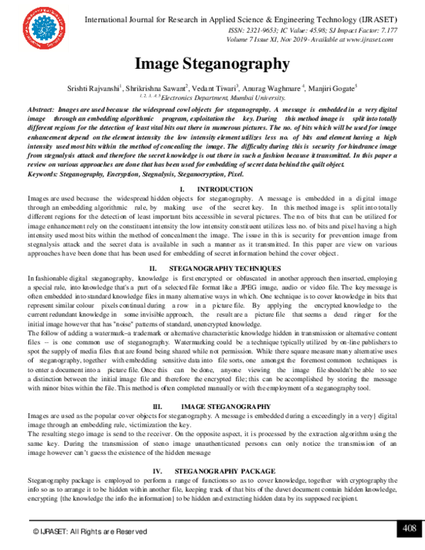 Review paper on image steganography image