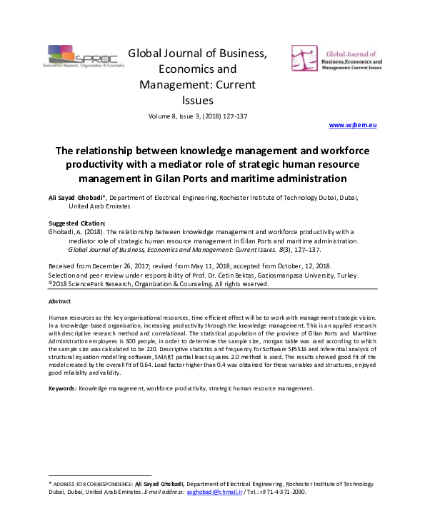 (PDF) The relationship between knowledge management and workforce ...