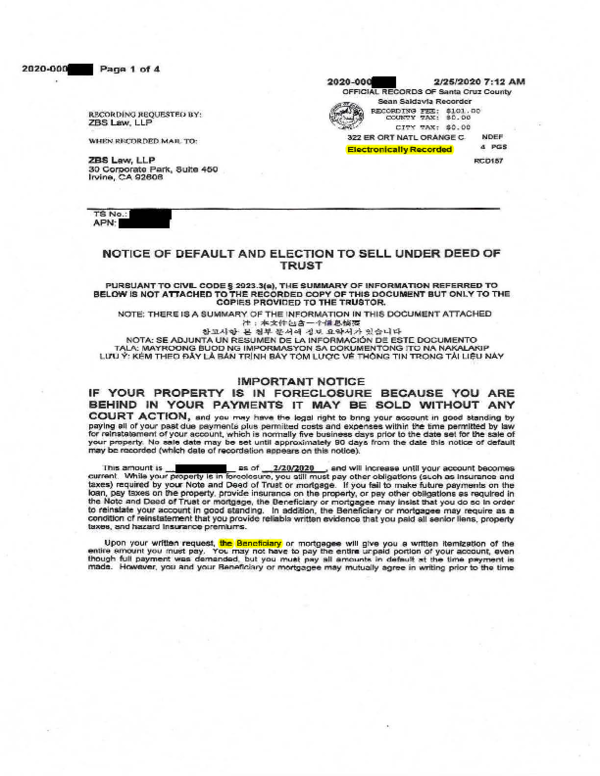  PDF Electronically Recorded NOTICE OF DEFAULT AND ELECTION TO SELL UNDER DEED OF TRUST 