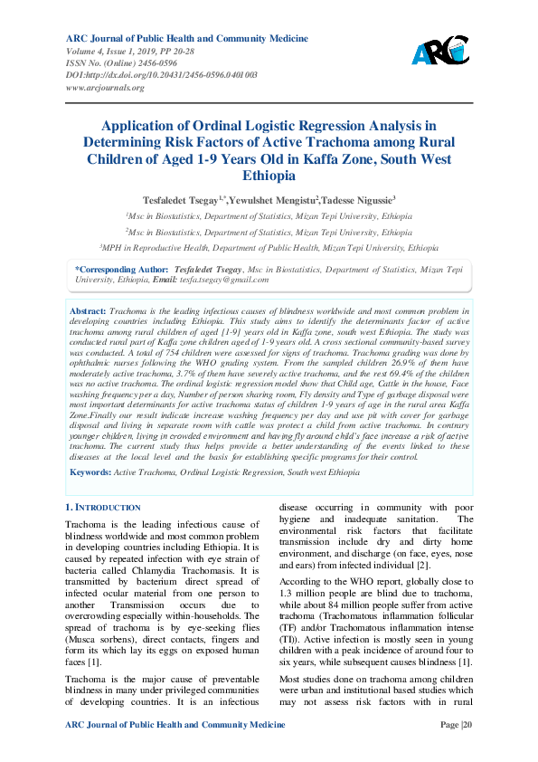 (PDF) Application of Ordinal Logistic Regression Analysis in ...