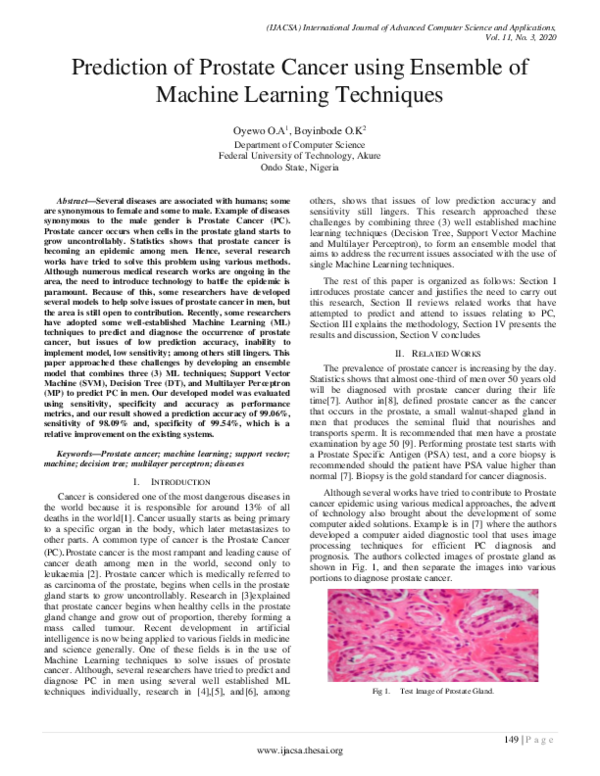(PDF) Prediction of Prostate Cancer using Ensemble of Machine Learning ...