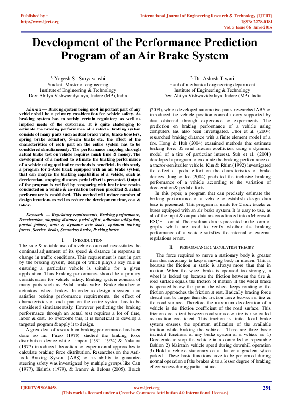 (PDF) IJERTDevelopment of the Performance Prediction Program of an Air