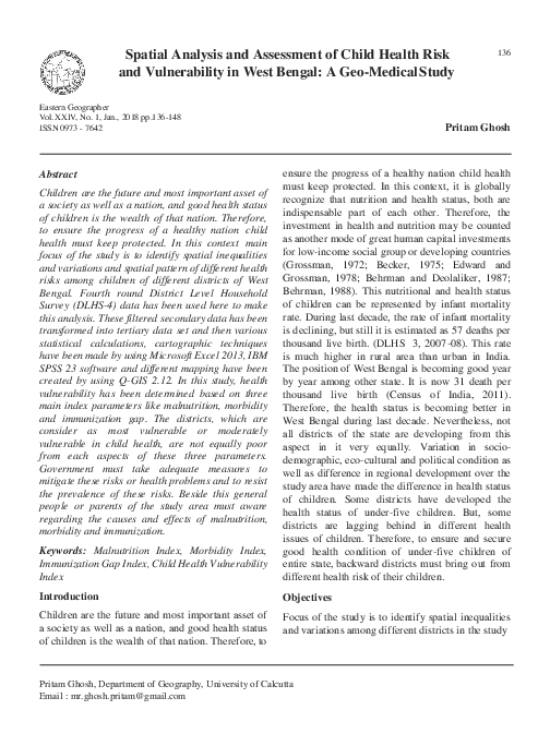 (PDF) Spatial Analysis and Assessment of Child Health Risk and ...