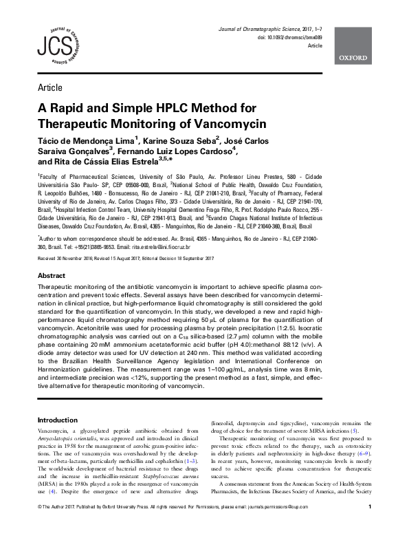 (PDF) A Rapid and Simple HPLC Method for Therapeutic Monitoring of ...