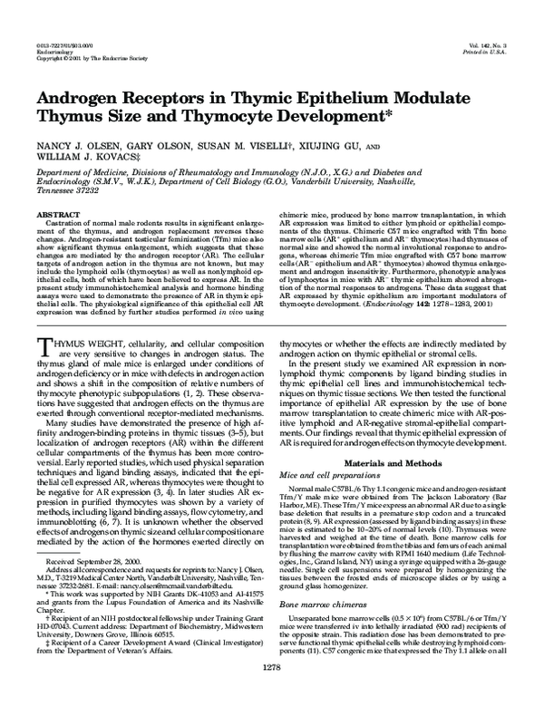 (PDF) Androgen Receptors in Thymic Epithelium Modulate Thymus Size and ...