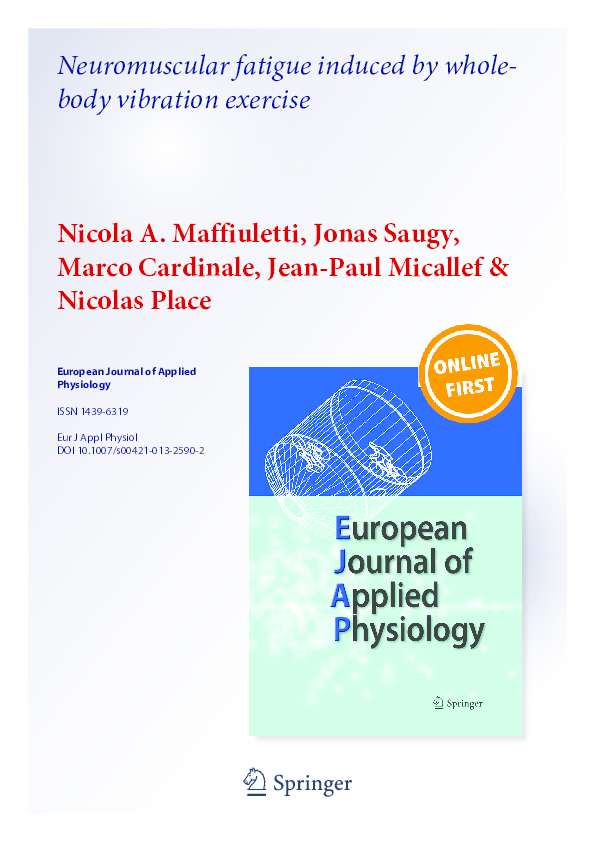 Pdf Neuromuscular Fatigue Induced By Whole Body Vibration Exercise Pdf Neuromuscular Fatigue Induced By Whole Body Vibration Exercise
