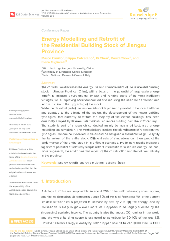 (PDF) Energy Modelling and Retrofit of the Residential Building Stock ...