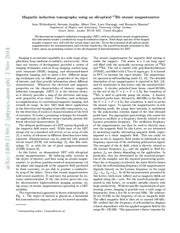 (PDF) Magnetic induction tomography using an all-optical ⁸⁷Rb atomic ...