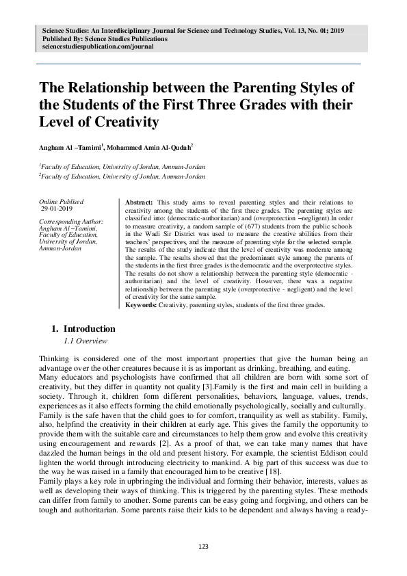 (PDF) The Relationship between the Parenting Styles of the Students of ...