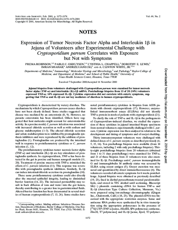 (PDF) Expression of Tumor Necrosis Factor Alpha and Interleukin 1 in ...