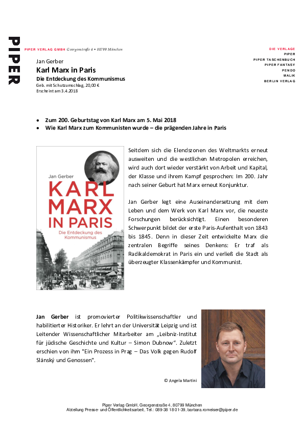 PDF) Karl Marx in Paris. Die Entdeckung des Kommunismus