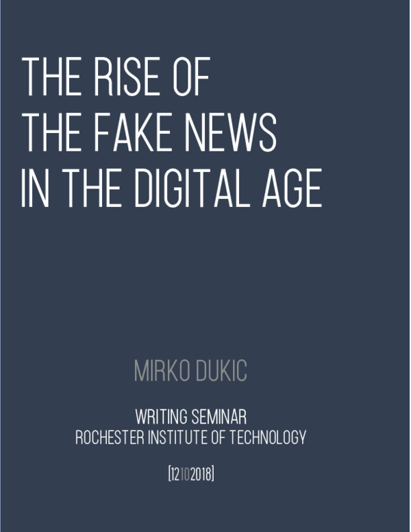 (PDF) The Rise Of The Fake News In The Digital Age