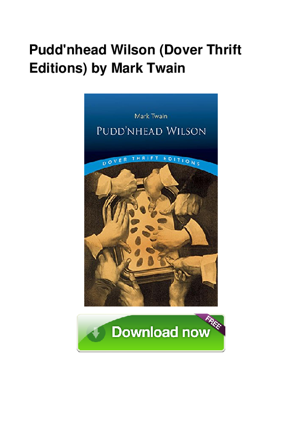 (PDF) Pudd nhead Wilson Dover Thrift Editions by Mark Twain Lannie