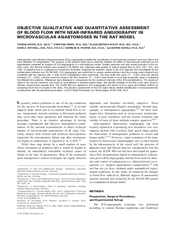 (PDF) Objective qualitative and quantitative assessment of blood flow ...