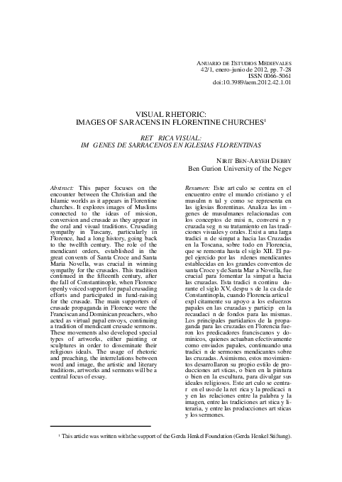 VISUAL RHETORIC: IMAGES OF SARACENS IN FLORENTINE CHURCHES