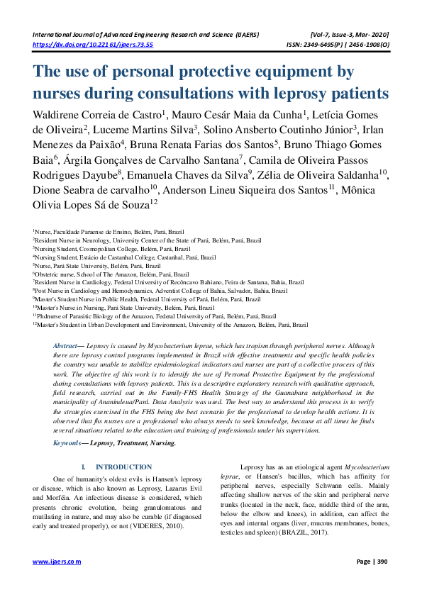 (PDF) The use of personal protective equipment by nurses during