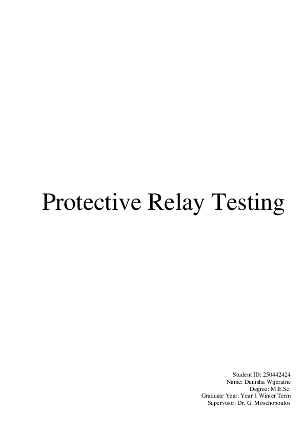 (PDF) Protective Relay Testing rachid bouchaib Academia.edu