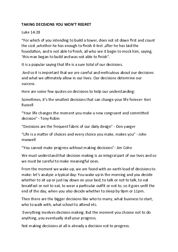 Regret in decision making picture