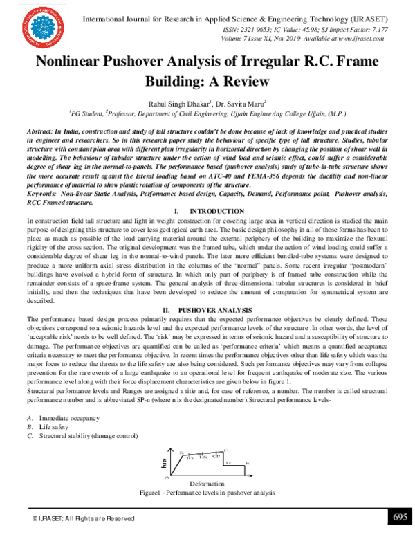 (PDF) Nonlinear Pushover Analysis of Irregular R.C. Frame Building: A ...