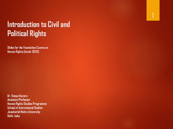 (PDF) Introduction to Civil and Political Rights