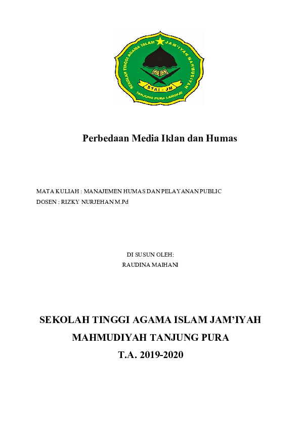 (DOC) Perbedaan Media Iklan dan Humas