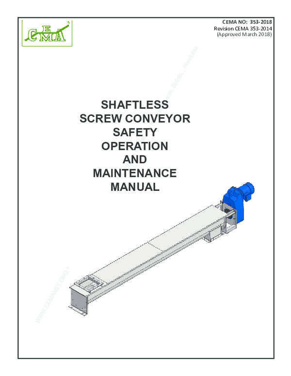 (PDF) SHAFTLESS SCREW CONVEYOR SAFETY OPERATION AND MAINTENANCE MANUAL